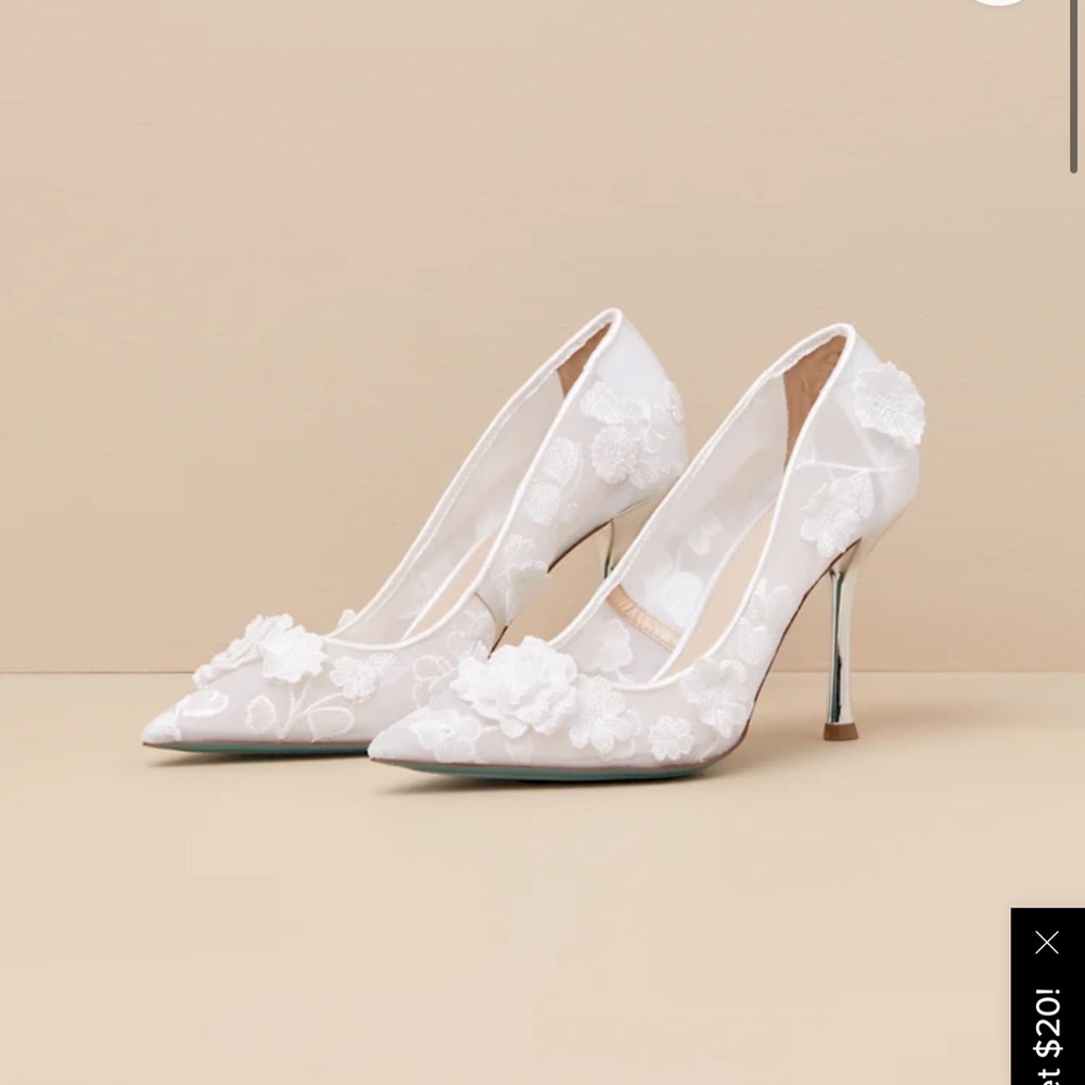SB-Aimey Lace Ivory Mesh Floral Embroidered Pumps
